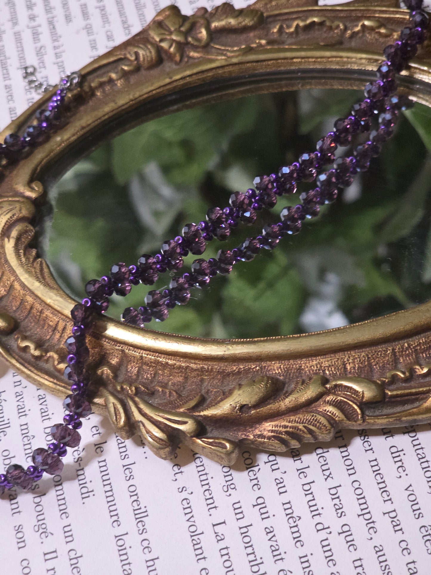 Collier "Nesta" - Perles de verre violettes