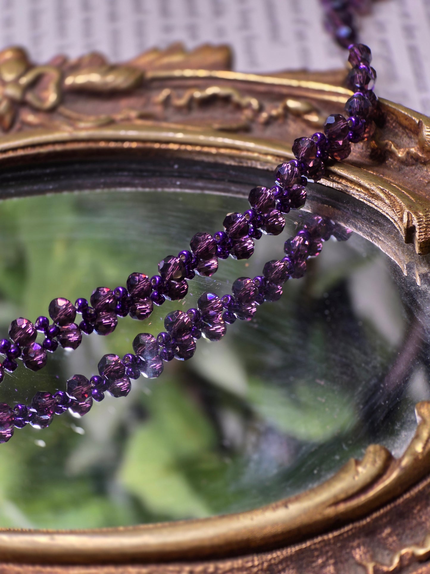 Collier "Nesta" - Perles de verre violettes